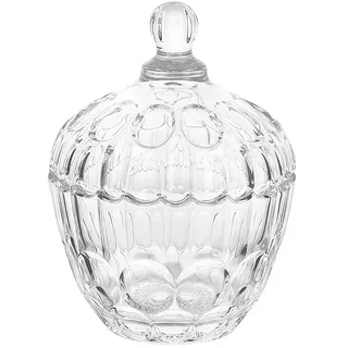 Bonbonglas Bonbonniere aus Vorratsglas Glasgefäß Glas mit Deckel, dekorative Süßigkeitenschale, mit Kristallüberzug für Snacks Süßigkeiten Keksglas, 260 ml