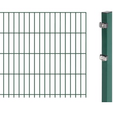 Alberts 641399 Doppelstabmattenzaun als Zaun-Komplettset | verschiedene Längen und Höhen | kunststoffbeschichtet, grün | Höhe 83 cm | Länge 2,5 m