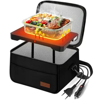 DoubleCare 8.87L Elektrische Lunchbox, 12 V/24 V/220 V 3-in-1 Beheizte Lunchbox im Auto, Tragbare Elektrische, Tragbarer Ofen für Büro, Arbeit, Zuhause, Reisen und Auto, Electric Lunch Box