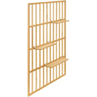[en.casa] Wandregal Røst , Naturmaterialen , Bambus , 3 Fächer , 80x120x13 cm , Wohnzimmer, Regale, Wandregale