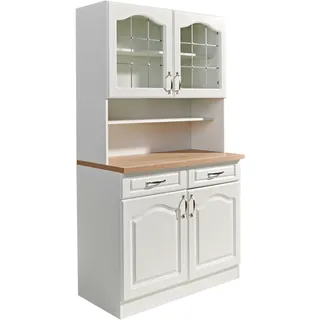 WIHO KÜCHEN Küchenbuffet Linz 100 x 50 x 180 cm Weiß