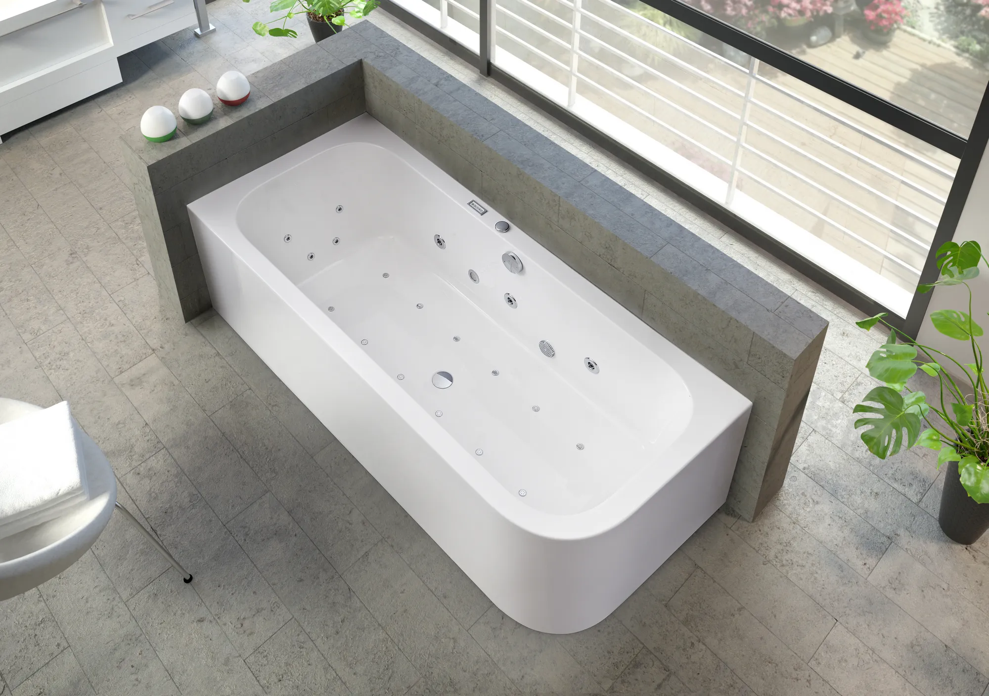 Bild von Whirlpool-Komplettset Spirit BxHxL: 80 cm, weiß,