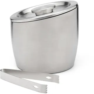 Leopold Vienna doppelwandiger Edelstahl Eiswürfelbehälter mit Deckel 2.5 Liter