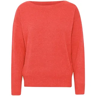 ICHI IHALPA LS2 Damen Strickpullover Feinstrick Pullover Feinstrickpullover U-Bootausschnitt Regular-Fit, Größe:XS, Farbe:Poppy Red (171664)