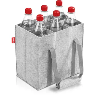 achilles Flaschentasche 6 Fächer je 1,5 Liter – 100% recycelter Filz – Reißfester Flaschenkorb – Faltbarer Flaschenträger mit Trennwänden – Flaschen Einkaufstasche für Wasserflaschen, Wein und Bier