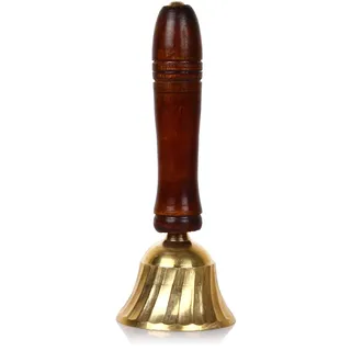 Zap Impex Hindu Hand Held Bell Messing & Holz Puja Gebet Bell ghanti indischen Hindu Festivals & Weihnachten (12,7 cm)