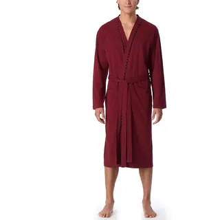 Schiesser Herren Fine Interlock 120 Cm Länge - Bio Baumwolle Bademantel, Bordeaux_178407, XL EU