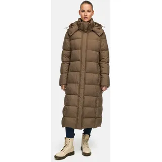 MANISA Steppmantel mit Stehkragen und abnehmbarer Kapuze, braun