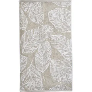 Fusion - Handtuch mit natürlichen Blättern (50 x 90 cm) – 100% Baumwolle – super weich – Tropische Palmenblätter Handtuch – Leinen & Weiß Handtuch/kleines Handtuch/Kopftuch – natürliches