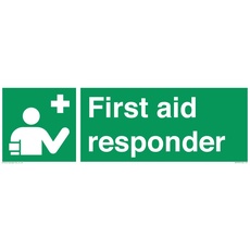 Schild "First Aid Responder", 450 x 150 mm, L41