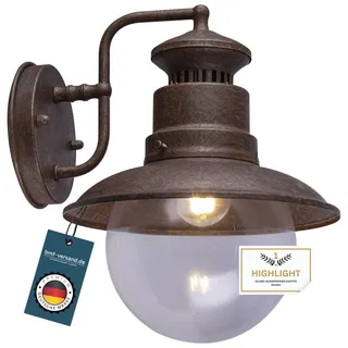 Globo Außenwandleuchte Laterne Landhaus - Wandleuchte Außen Vintage - Außenleuchte Wand Rost Farben - Außenlampe Hauseingang - Wandbeleuchtung Haustür Industrial