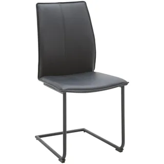 Dieter Knoll Schwingstuhl , Schwarz , Metall, Leder , Echtleder , Rindleder , Rundrohr, C-Form , 46x93x56 cm , Beinauswahl, Lederauswahl, Stoffauswahl, Typenauswahl , Esszimmer, Stühle, Schwingstühle