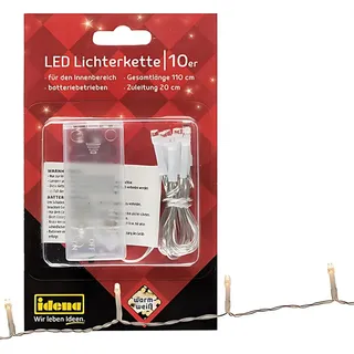 IDENA LED Lichterkette 10er transparent 110,0 cm Warmweiß