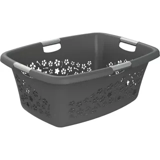 Rotho Wäschekorb Flowers 50 l Anthrazit