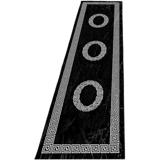 Ayyildiz Plus 8009 Webteppich 80 x 150 cm Schwarz/Weiß