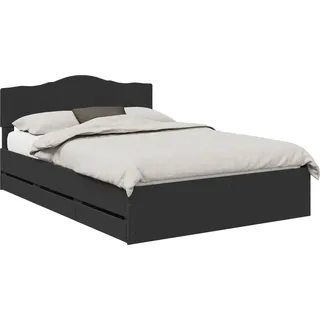 vidaXL Bettrahmen mit Schubladen Schwarz 140 x 190 cm Ingenieurs Holz - Schwarz