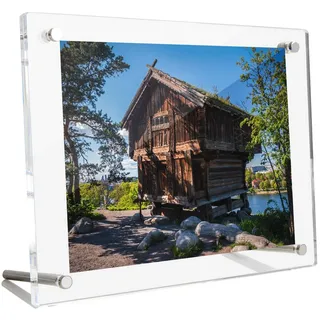 HIIMIEI Rahmenloser Bilderrahmen 13x18 cm, Acryl Doppelseitig Fotorahmen UV-Schtz zur 13x18 cm Fotos, Bilderrahmen ohne Rahmen für Familienfotos Hochzeitsfotos und Babyfotos - Transparent