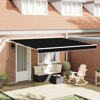 vidaXL Markisenstoff Schwarz 400 x 300 cm Polyester - Schwarz