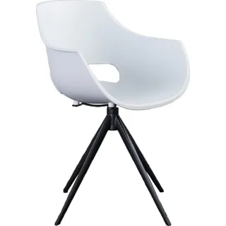 KAWOLA Stuhl ZAJA Esszimmerstuhl Kunststoff drehbar weiß - Weiß