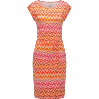 Sommerkleid RAGWEAR "Sommerkleid Taggien Print", Damen, Gr. L, N-Gr, orange (peach), Obermaterial: 95% Viskose CV. 5% Elasthan EL., Kleider Sommerkleid