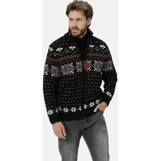 Strickjacke BABISTA "Outdoor Strickjacke SORRENZI", Herren, Gr. XXL, bunt (schwarz gemustert), Obermaterial: 70% Polyacryl PAN. 30% Wolle mw., Strickjacken Strickjacke