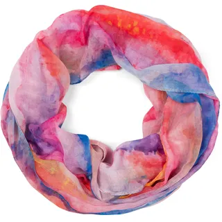 Loop STYLEBREAKER "Loop Aquarell Farbverlauf", Damen, orange (orange, rot, blau), Obermaterial: 100% Viskose CV., Modisch, Modetücher Loop