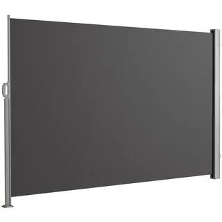 Floordirekt Alu-Seitenmarkise Sichtschutz & Sonnenschutz für Balkon, Terrasse & Garten, UV-beständig, witterungsbeständig, Anthrazit, 160x350 cm - Grau