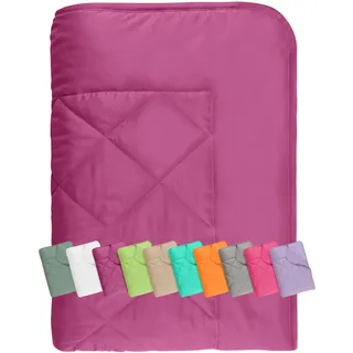 npluseins Sommerdecke 135x200 cm - dünne und leichte Bettdecke für den Sommer – Kühl schlafen – ideal für Camping Outdoor Garten und Gäste - 1180.1542, ca. 135 x 200 cm, Beere