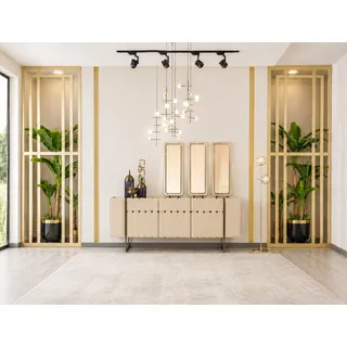 Sideboard Beige Modern Luxus Kommode Spiegel Anrichte Esszimmer Neu - Beige