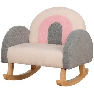 Homcom Kindersofa Grau 50 x 45 x 50 cm Eukalyptusholz