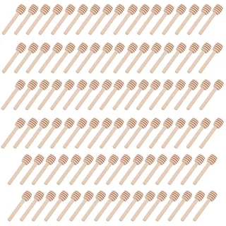 YUNYODA 100 STK Honiglöffel, Mini Holz Holzlöffel Honig Marmelade Honig Kleine Honeysticks 8 cm zum Hochzeit Geburtstag Babydusche Weihnachten Party Sammeln Rührstab Stick