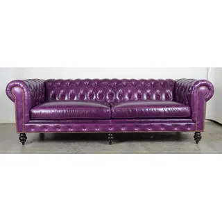 Chesterfield Design Luxus Polster Sofa Couch Sitz Garnitur Leder XXL Big #256