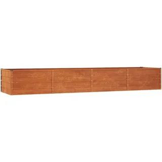 vidaXL Hochbeet, Hochbeet für Garten Balkon Terrasse, Kräuterhochbeet zum Selber Bauen, Gemüsebeet Pflanzkübel aus Metall, Grau Cortenstahl