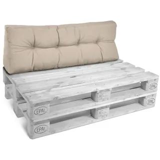 Beautissu Palettenkissen 120 x 40 x 10 cm beige 1 St.