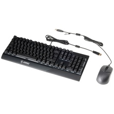 MSI Vigor GK30 Combo DE Gaming Tastatur und GM11 Gaming Maus (kabelgebunden, Plunger Switch, QWERTZ Layout, schwarz, RGB)