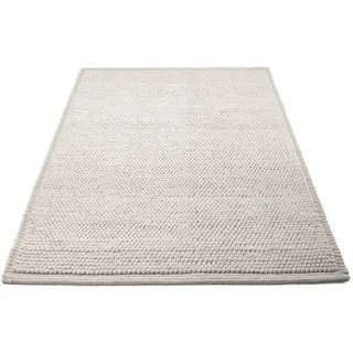 OTTO home Wollteppich »Seebu Loop« rechteckig 10 mm Höhe reine Schurwolle, Kurzflor, grobe Struktur, weiß