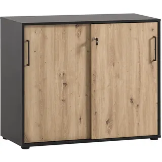 WELLTIME Aino Aktenschrank 100,1 x 41 x 83,6 cm schwarz