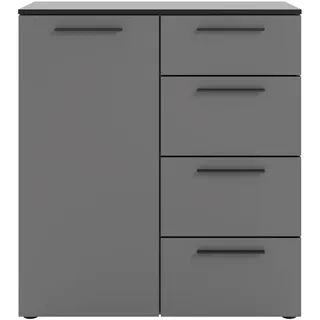 manjana möbel "mit Schwarz matten Metallgriffen in verschiedenen Ausführungen", mit Soft-Close-Funktion, in zwei Breiten verfügbar, 90 cm oder 135 cm, basatlgrau, metall schwarz matt),