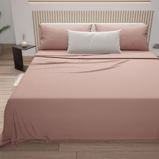 PETTI Artigiani Italiani - Bettlaken, Bettwäsche Set, Bettlaken Powder Pink, 120x200, Bettlaken in Perkal, Bettwäsche, 100% Perkalbaumwolle Made in Italy