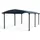 Einzel-Carport Arcadia 6400 3,59 x 6,44 m grau inkl. Regenrinne