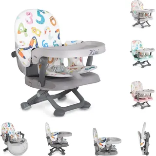 Kinderstuhl Kiwi, Kinder Stuhl-, Sitzerhöhung, Boostersitz, Tisch, klappbar grau weiss - Grau