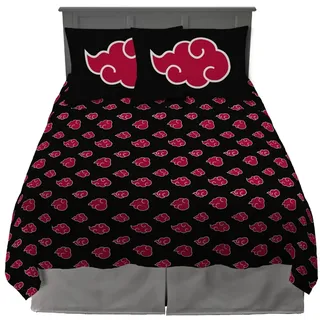 Franco Naruto Akatsuki Anime Bedding Super Soft Microfiber Queen Sheet Set, (Offizielles Naruto-Produkt)