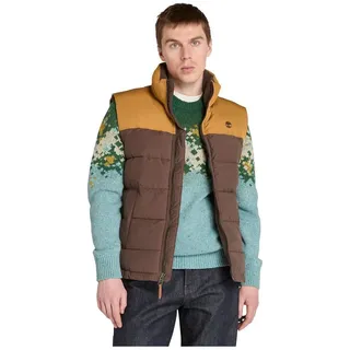 Timberland Mens Durable Water Repellent Puffer Vest wheat boot-chocolate brown L