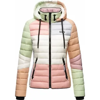 Navahoo Damen Winter Jacke Stepp Winterjacke Kunstfell Gefüttert Kapuze Pastel Gr. 36- S - Bunt