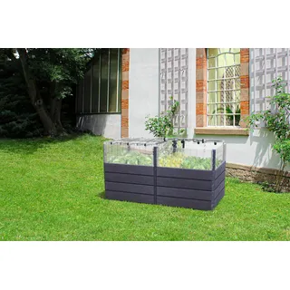 GARANTIA Hochbeet-System 2 L Turbo Plus Ergo Quadro 160 x 80 x 80 cm Braun