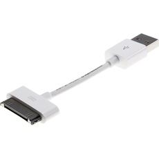 10cm kurzes 30pin USB-Kabel (USB auf DockConnector) Datenkabel | Ladekabel | Sync-Kabel. weiß 0,1m