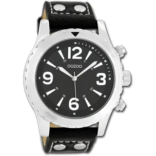 Oozoo Herren Armbanduhr Timepieces Analog Leder schwarz UOC6113A