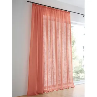 Gardine HEINE HOME Gr. 3, orange (terracotta), B:140cm H:225cm, Polyester, Gardinen, Gardine