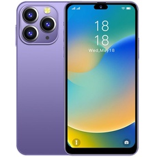 JtQtJ i15Pro Max (2023 New) Smartphones, Android 9.0 OS with 6.3" HD Display, Dual SIM, Dual Cameras, 16GB ROM(Expandable to 128GB),Wifi,GPS,Bluetooth,Face ID Cheap Mobile Phones (i15Pro Max-Purple)