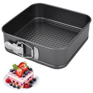 IVEOPPE Springform 28cm Quadrat Backform - Kuchenform mit Antihaftbeschichtung, Backformen, Tortenform, Kuchenformen für Kuchen Backen